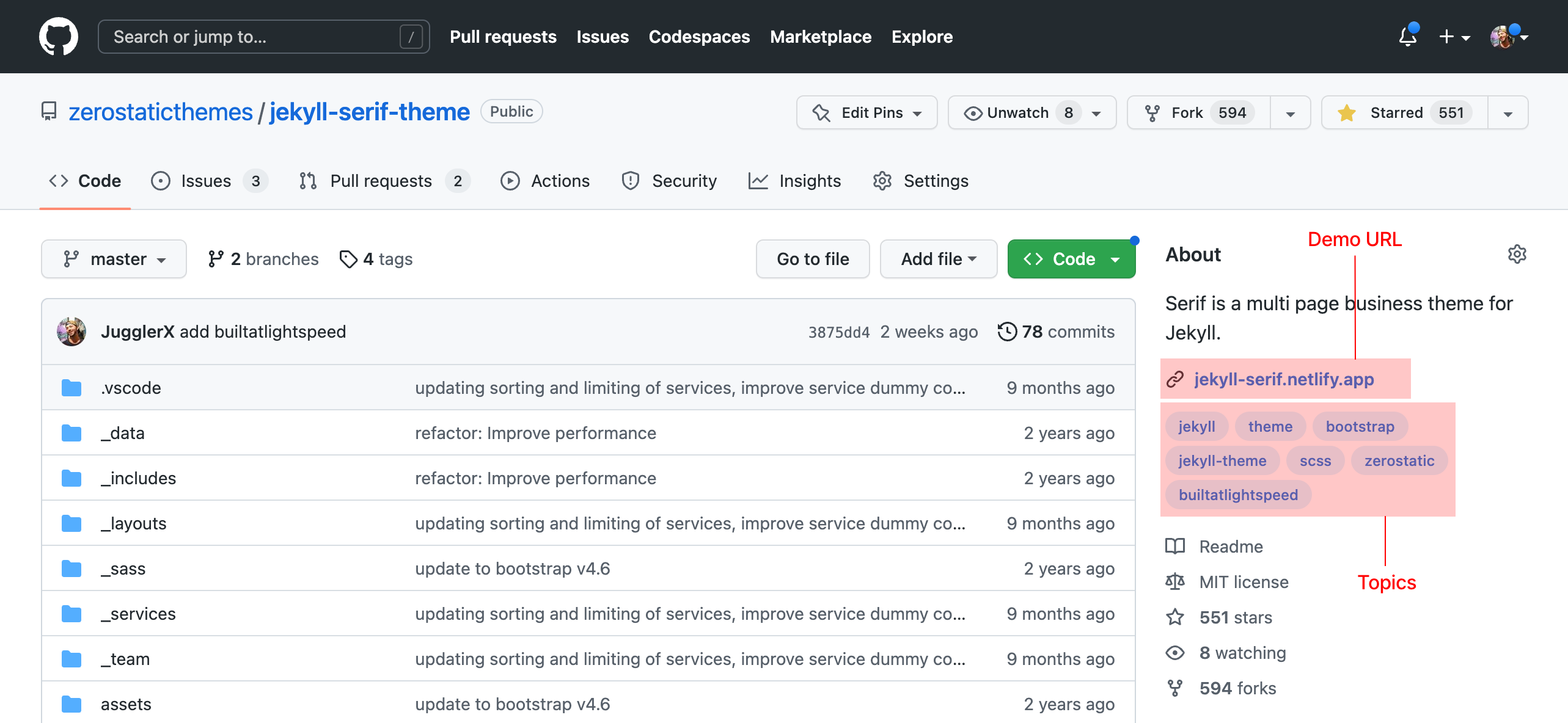 screenshot of github topics